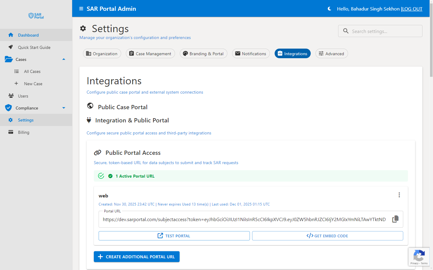 Integrations - Configure public portal access and third-party connections
